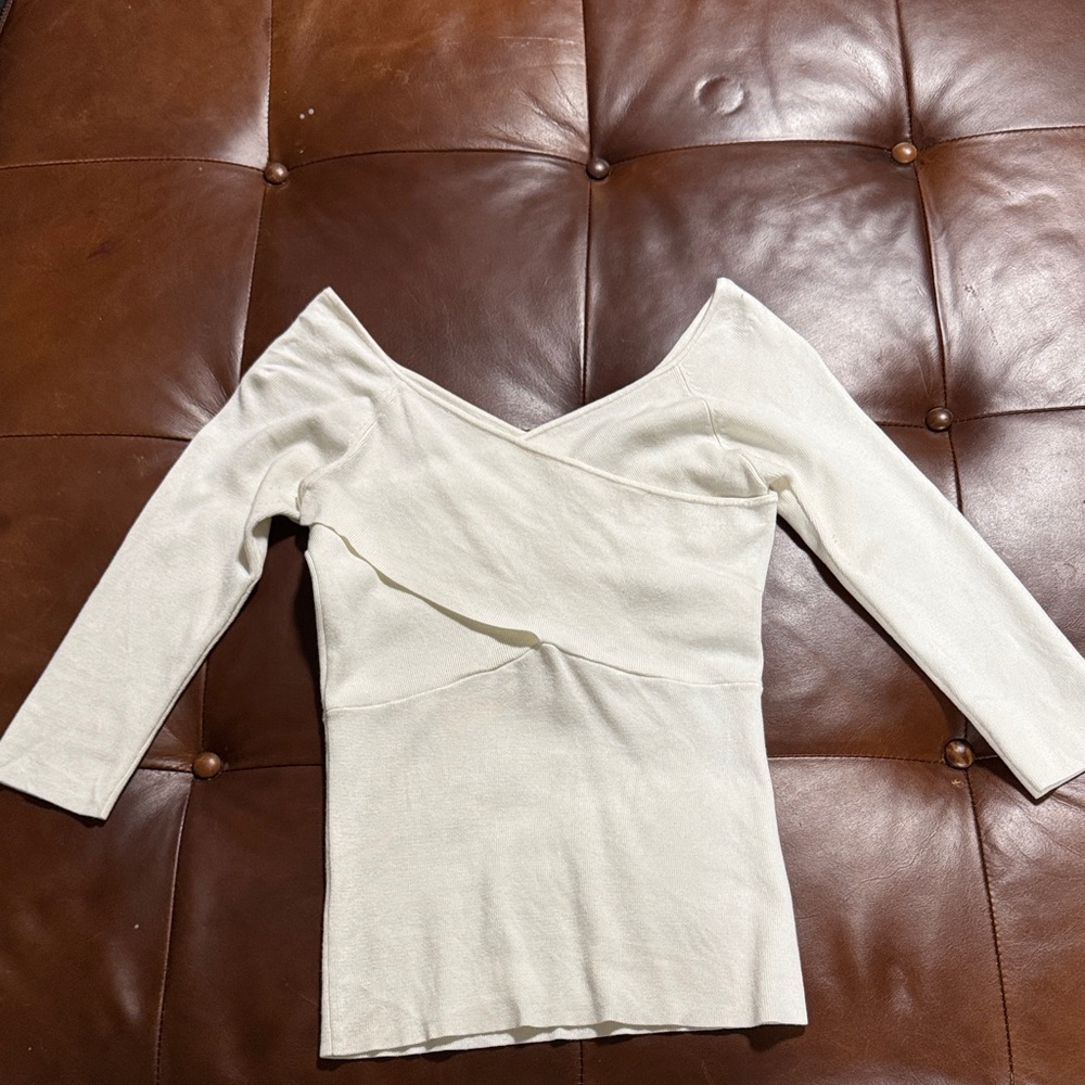 Express Cream Off-the-Shoulder Sweater
